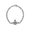 Vivienne Westwood Silver Mini Bas Relief Chain Bracelet In Gunmetal