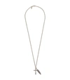 EMANUELE BICOCCHI STERLING SILVER FEATHER AND CROSS NECKLACE,17080833