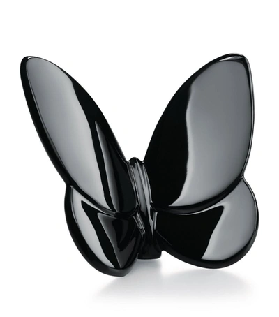 Baccarat Lucky Butterfly Black Ornament In Clear