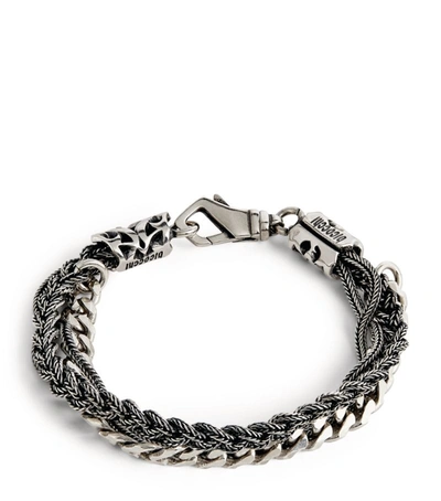 Emanuele Bicocchi Sterling Silver Chain And Braided Bracelet