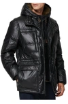 ANDREW MARC KINCAID QUILTED DOWN COAT WITH FAUX FUR TRIM