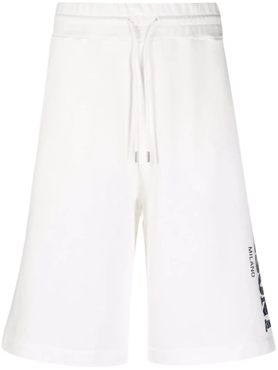 Missoni Zig-zag Logo Cotton Shorts In White