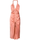 NICHOLAS HALTERNECK DRAPED DRESS