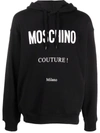 Moschino Man Sweatshirt Black Size 42 Organic Cotton In Black