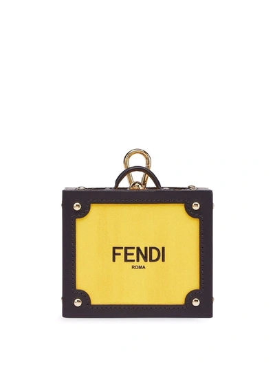 Fendi Suitcase Logo-print Charm In Jaune