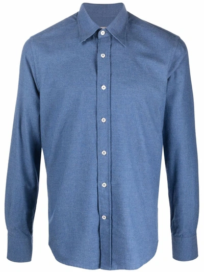 Canali 排扣衬衫 In Blue