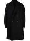 Harris Wharf London Double-breasted Tailored Coat In Black