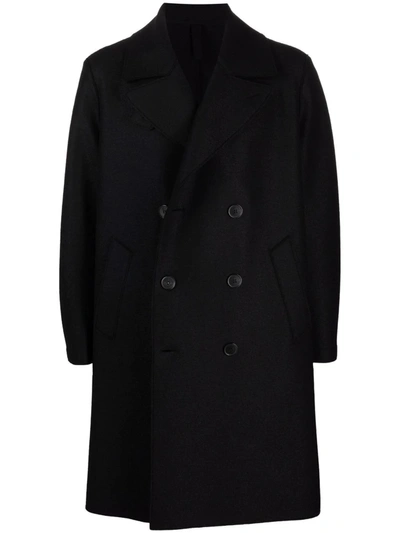 Harris Wharf London Double-breasted Tailored Coat In Black