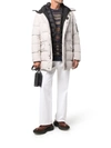 Moorer Feather-down Hooded Duffle Coat In Nude & Neutrals