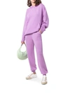 Msgm Merino-blend Knitted Track Pants In Pink & Purple