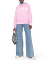 Msgm Logo-print Pullover Hoodie In Pink & Purple