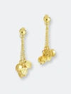 Sterling Forever Beaded Medallion Chain Studs In Gold