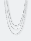 Sterling Forever Dainty Three Layer Chain Necklace In Grey