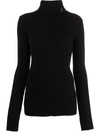 SAINT LAURENT RIBBED-KNIT ROLL-NECK JUMPER