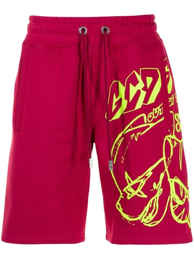 Gcds Graffiti-print Track Shorts In Rosa