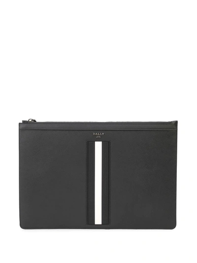 Bally Bollis Large Leather Pouch In Schwarz
