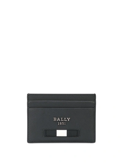Bally Bhar Leather Card Holder In Grau