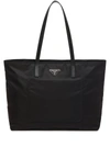 Prada Re-nylon Embroidered Tote Bag In Black