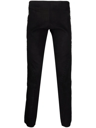Isaac Sellam Experience Skinny-fit Suede Trousers In Schwarz