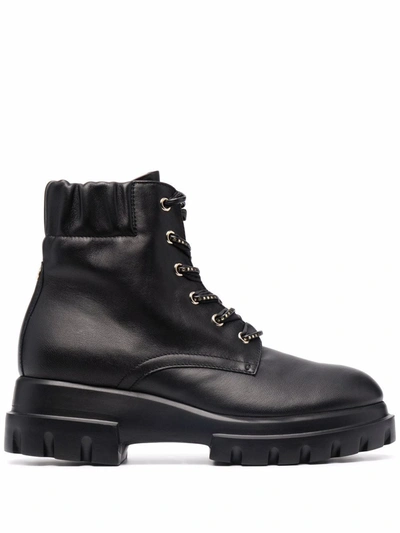 Agl Attilio Giusti Leombruni Maxine Lux Lace-up Boots In 1013 Nero-nero