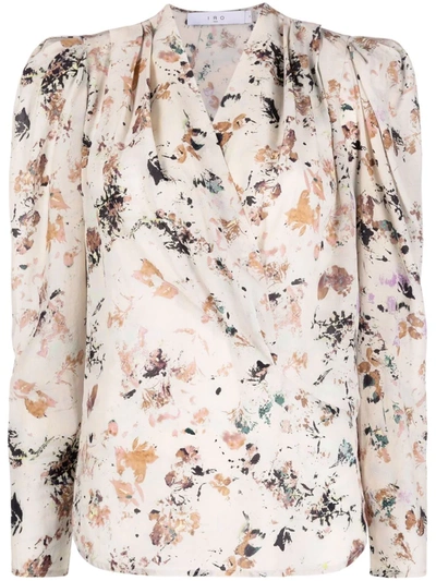 Iro Graphic-print Silk-blend Blouse In Nude