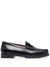 Tod's Slip-on Leather Loafers In Schwarz