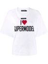 Dolce & Gabbana Supermodel Print Oversized T-shirt In Weiss
