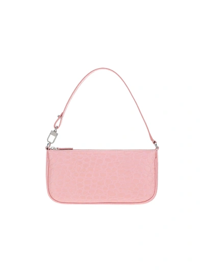 By Far Pink Leather Rachel Shoulder Bag In Peony