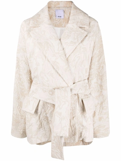 Acler Tie-fastening Fitted Coat In Neutrals