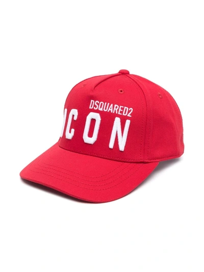 Dsquared2 Kids' Logo Embroidered Cap In Red