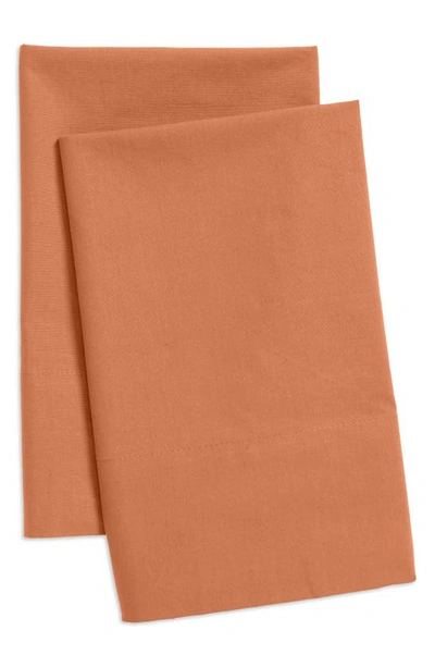 Nordstrom At Home Percale Pillowcases In Rust Leaf