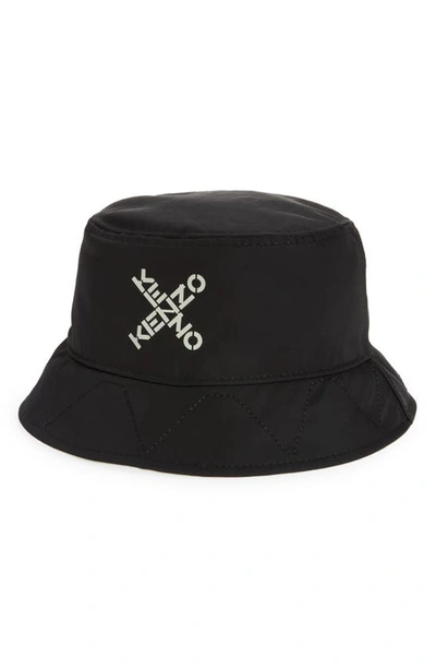 Kenzo Black Sport Logo Reversible Bucket Hat