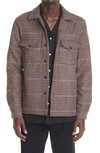 OFFICINE GENERALE JONAS HOUNDSTOOTH CHECK WOOL BUTTON-UP OVERSHIRT,W21MSHI022