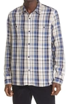 OFFICINE GENERALE AHMAD CHECK COTTON BUTTON-UP SHIRT,W21MSHI002