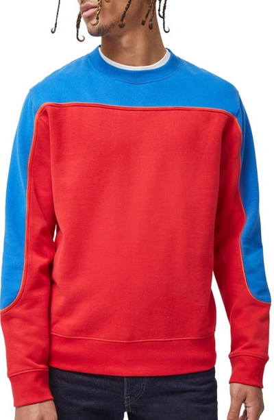 French Connection Sunday Sweat Crewneck Sweatshirt In 61-salsa Red Multi