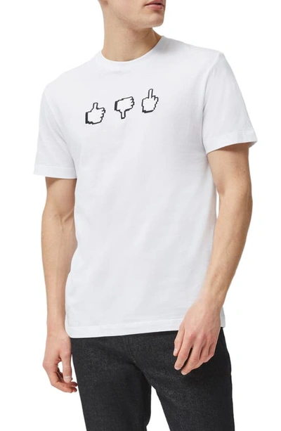 French Connection Emoji Pixel Graphic Tee In 10-linen White
