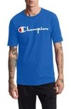 Champion Heritage Script Logo T-shirt In Living In Blue