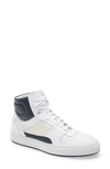 Common Projects High Top Sneaker In White Navy