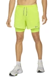Nike Dri-fit Flex Stride Pocket 2-in-1 Running Shorts In Volt/ Volt