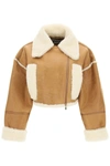 JACQUEMUS PAIOU SHEARLING JACKET,213CO01 213 139750 CAMEL