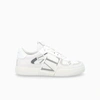 Valentino White And Silver Calfskin Vl7n Sneaker With Bands In White/grey/ice