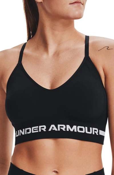 Under Armour Women's Ua Seamless Long-line Low-impact Sports Bra In Black