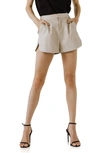 Grey Lab Faux Leather Shorts In Taupe