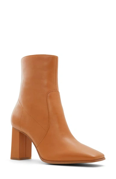 Aldo Theliven Bootie In Medium Brown Leather