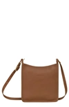 Longchamp Le Foulonne Small Zip Leather Crossbody In Caramel