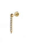 Maria Tash Diamond Eternity Single Bar Charm Stud Earring In Yellow