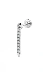Maria Tash 18ct 11mm Diamond Eternity Bar Charm Single Threaded Stud Earring In White