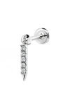 Maria Tash 18ct 7mm Diamond Eternity Bar Charm Single Stud Earring In White