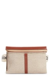 CHLOÉ WOODY CANVAS BELT BAG IN WHITE,C21AS395E66