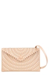 Alaïa Louise 20 Perforated Leather Clutch In Sable Blanc